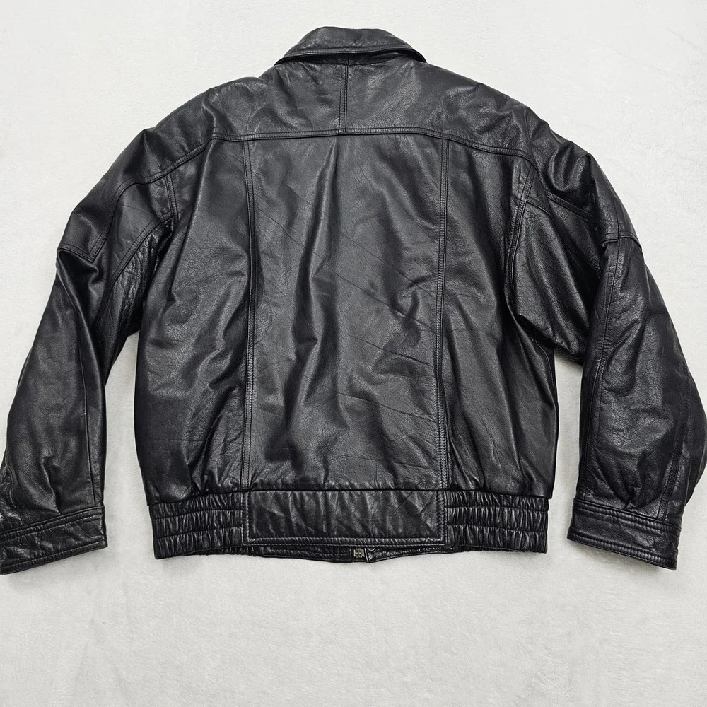 Wilsons Leather Bomber Jacket Mens Medium Black Thinsulate Padded Vintage Biker